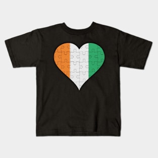 Ivorian Jigsaw Puzzle Heart Design - Gift for Ivorian With Ivory Coast Roots Kids T-Shirt